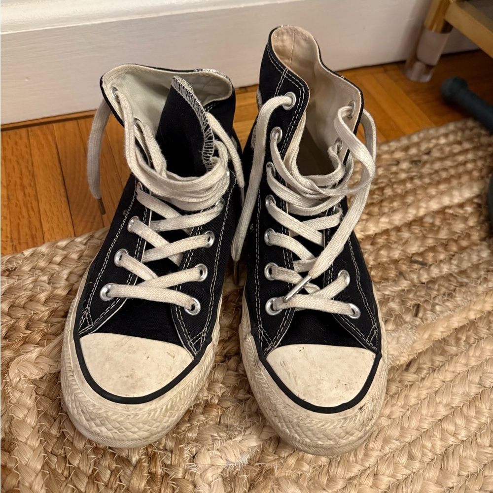 Converse Black and White High-Top Sneakers - Picture 3 of 7